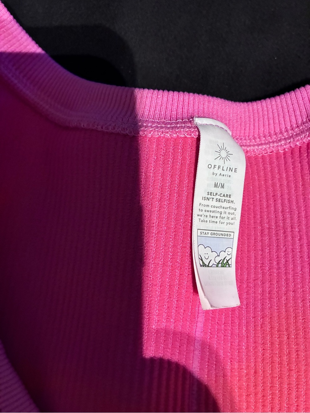 Ribbed Scoop-Neck Crop Top in Hot Pink - Picture 2 of 3